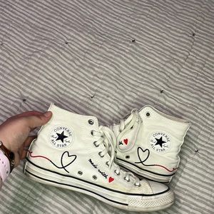 White high top valentines converse